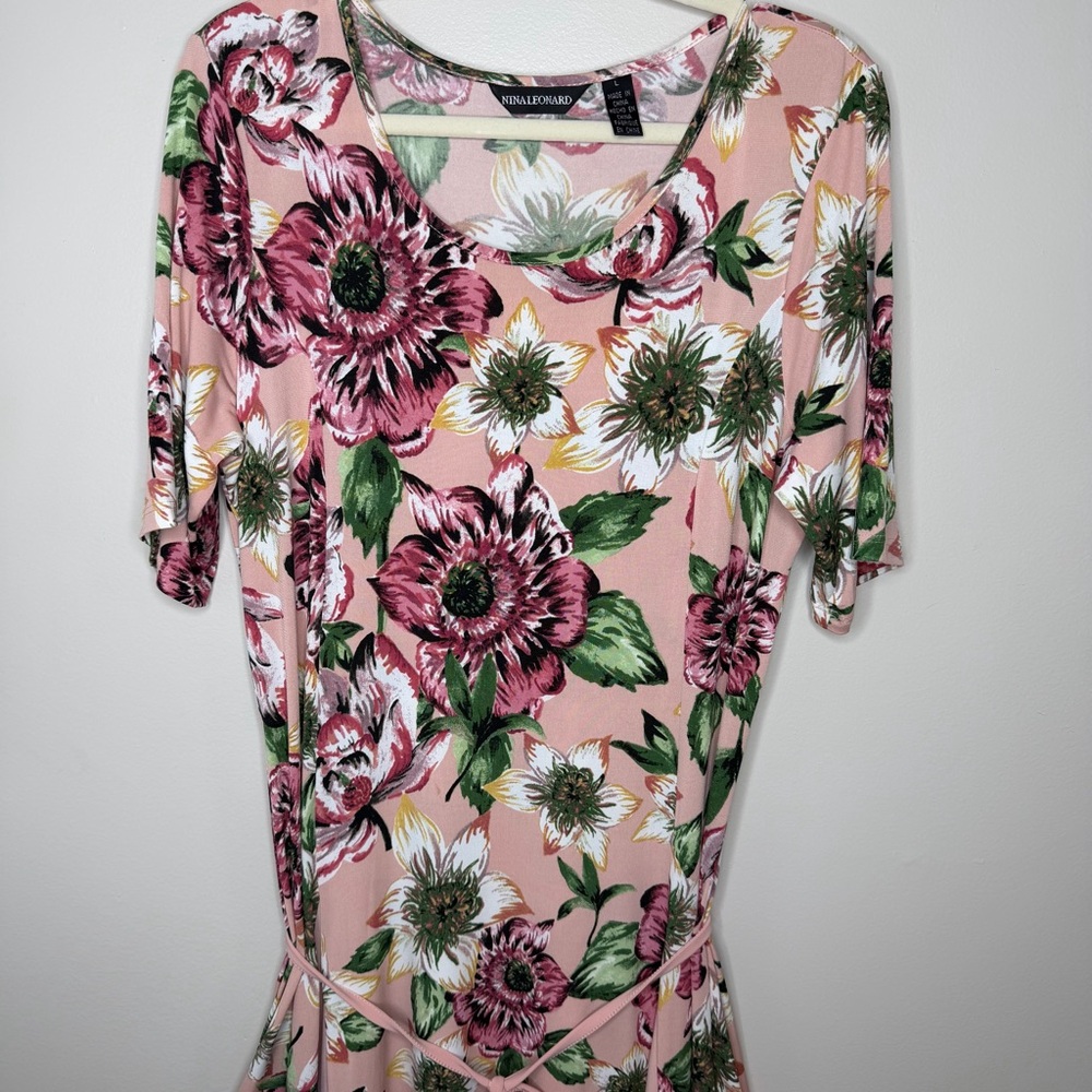 Nina Leonard Pink Floral Maxi Dress - Picture 3 of 14